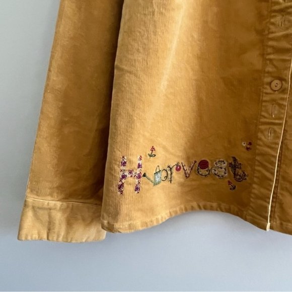 Christopher & Banks Embroidered Button Front Shirt Stretch Corduroy Size XL - Picture 3 of 15